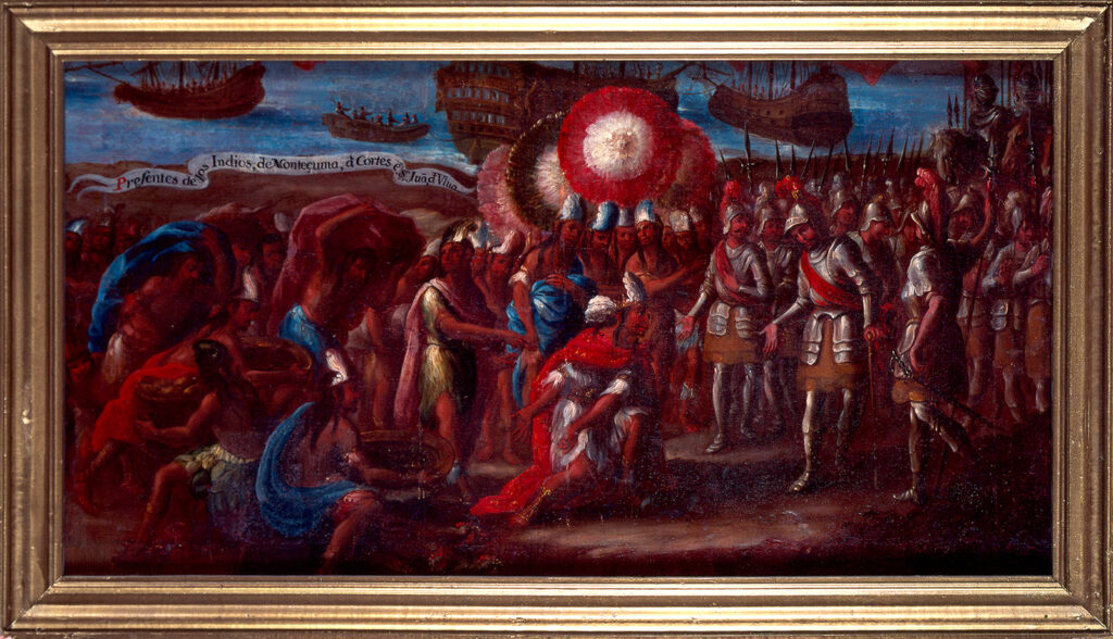Presents given to Cortes, by Moctezuma. 